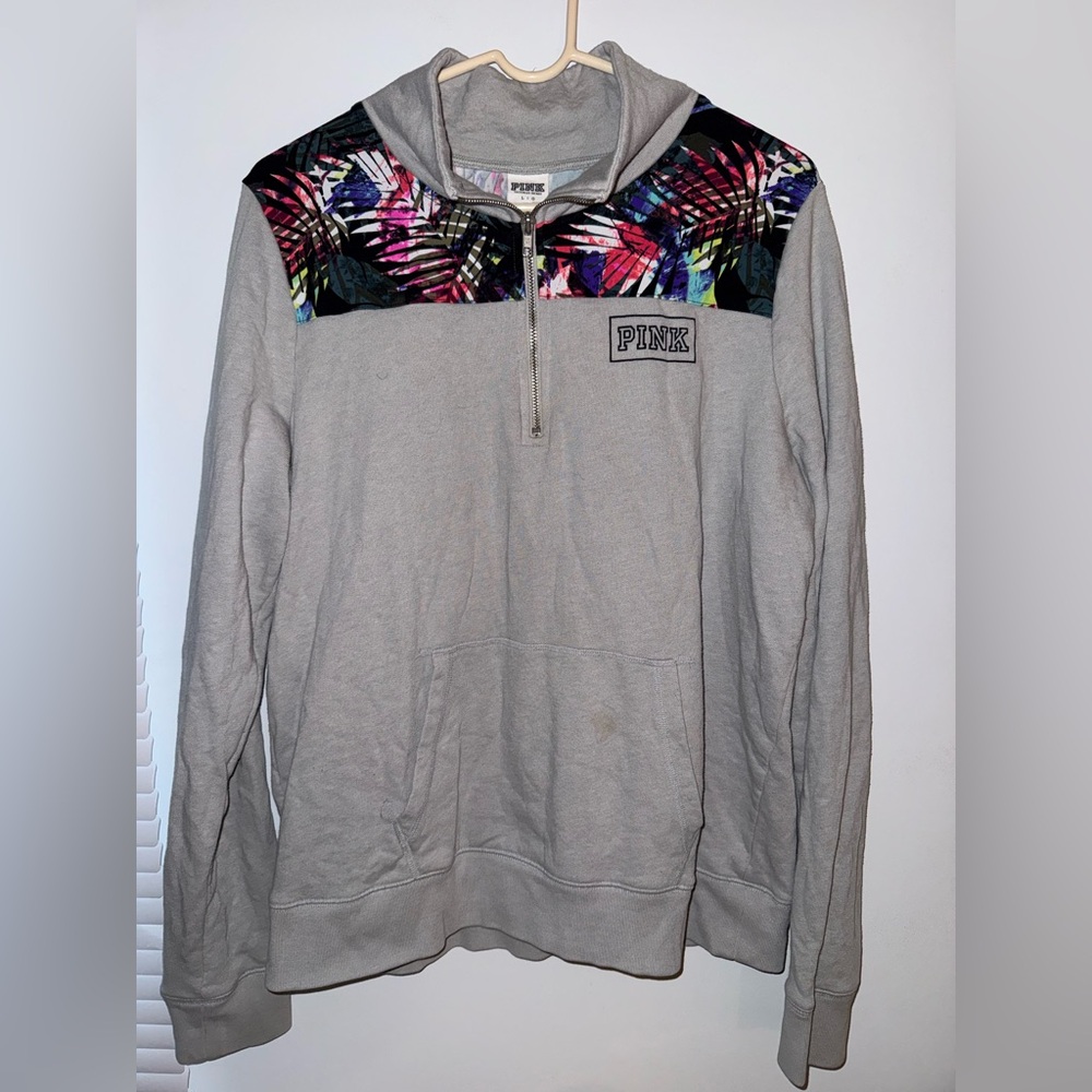 PINK Victoria's Secret Light Gray Zip-Up Jacket
